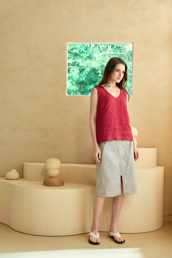 Light Linen V-neck Vest